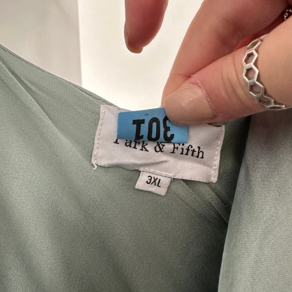 Belmont Dress by Park & Fifth in Satin Sage - Picture 8 of 10